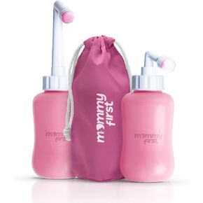 Peri Bottle for Postpartum Care from Mommy First™ | Upside Down Bottle for Perineal Cleansing and Recovery | Portable Bidet | Postpartum Essential | Baby Pink 12.2 OZ