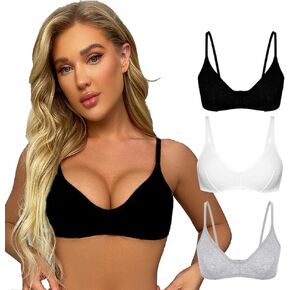 Women's Motive Cotton Unlined Bralette Soft Seamless Bras for Women(D330BM-Black+KISS-M)