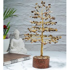 Amethyst Crystal Tree | Gemstone Tree with Car Hanging | 7 Tumble Stones | Ornaments | Crystal Healing | Feng Shui | Bonsai Money Tree | Spiritual Gift for Home Decor | 10 Inch’s (Silver Wire)