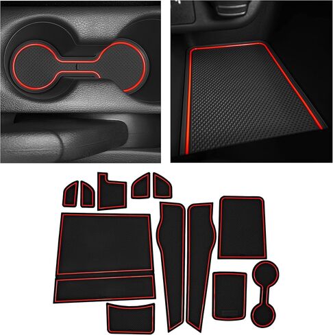 CupHolderHero fits Nissan Versa Accessories 2020-2024 Premium Custom Interior Non-Slip Anti Dust Cup Holder Inserts, Center Console Liner Mats, Door Pocket Liners 14pc Set (Blue Trim) in Kuwait