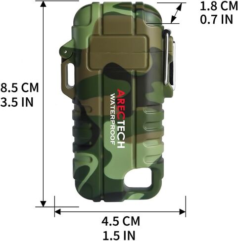 ARECTECH Electric Lighter Rechargeable Arc Lighter, Waterproof Plasma Lighter with Flexible Neck,Windproof Lighter Flameless for Candle Outdoor Camping (Black) in Kuwait