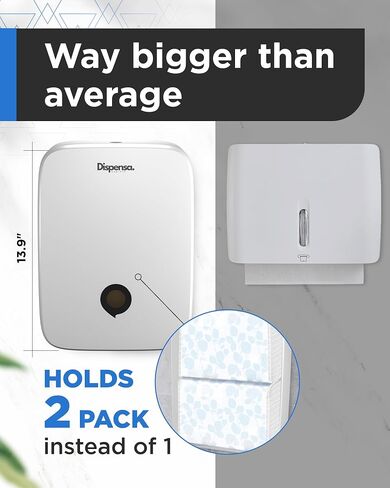 Multifold Commercial Paper Towel Dispenser Wall Mount — Big & Sturdy Trifold, Z fold, C fold Paper Towel Dispenser for Bathroom, Home, Business (White) in Saudi Arabia