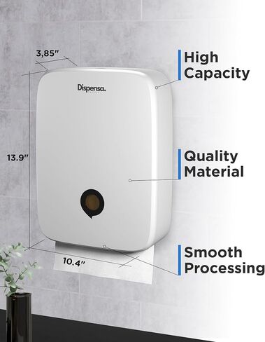 Multifold Commercial Paper Towel Dispenser Wall Mount — Big & Sturdy Trifold, Z fold, C fold Paper Towel Dispenser for Bathroom, Home, Business (White) in Saudi Arabia