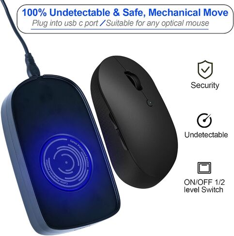 Mouse Jiggler، نحيف للغاية، 20 ديسيبل هادئ وبدون ضوضاء، محرك ماوس غير قابل للاكتشاف يحاكي الحركة الواقعية، هزاز بدون سائق للحفاظ على جهاز الكمبيوتر نشطًا وآمنًا in Kuwait