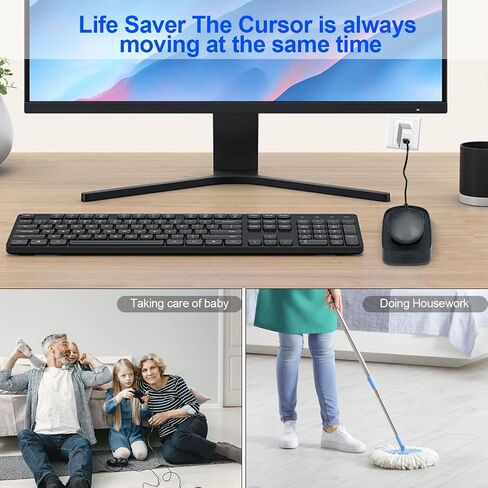 Mouse Jiggler، نحيف للغاية، 20 ديسيبل هادئ وبدون ضوضاء، محرك ماوس غير قابل للاكتشاف يحاكي الحركة الواقعية، هزاز بدون سائق للحفاظ على جهاز الكمبيوتر نشطًا وآمنًا in Kuwait