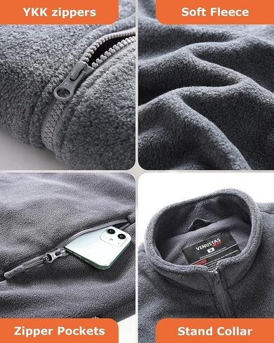 Venustas Women's Fleece Heated Jacket with Battery Pack 7.4V, 5 heating zones, Fleece Heated Coat with Premium Zippers in Saudi Arabia