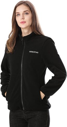 Venustas Women's Fleece Heated Jacket with Battery Pack 7.4V, 5 heating zones, Fleece Heated Coat with Premium Zippers in Saudi Arabia