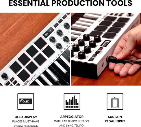 وحدة تحكم لوحة المفاتيح Akai MPK Mini MK3 - أبيض in Saudi Arabia