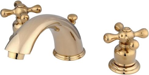 Kingston Brass KB971X صنبور مرحاض فيكتوري واسع الانتشار بمقبض متقاطع، كروم مصقول، مركز قابل للتعديل مقاس 8 بوصات in Saudi Arabia