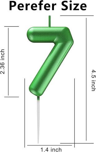 Green Number 6 Candle Happy Birthday 3D Number Candles for Birthday Cake Party Decoration Wedding Anniversary Celebration Supplies in Saudi Arabia