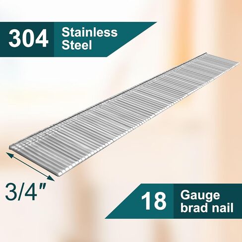 18 Gauge Brad Nails 304 Stainless Steel 18 GA Nail Gun Nails Assorted and Small Finishing Nails for Pneumatic, Electric Brad Nailer (3/4 inch) in Saudi Arabia