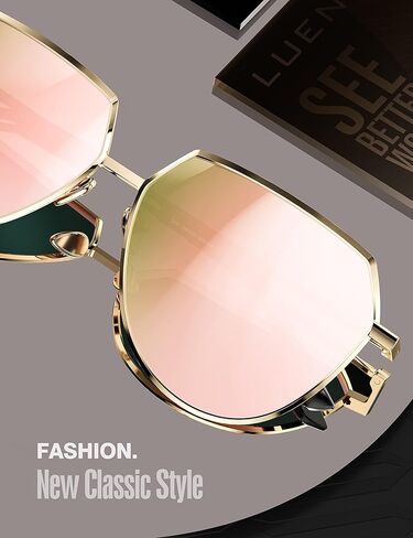 نظارة شمسية LUENX Aviator للنساء والرجال عدسات مسطحة مضلعة مستقطبة بتصميم عصري 58 مم in Kuwait