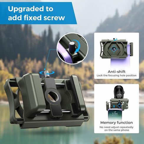 APEXEL 360° Telescope Phone Adapter, Upgraded Binocular Photo Adapter for Android & iPhone, Smartphone Mount for Telescope, Monocular, Microscope, Spotting Scope. (Including Bluetooth Shutter Remote) in Kuwait