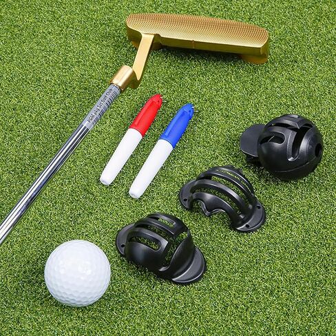 PGM Golf Ball Marker Liner Drawing Marker, Golf Ball Marker, Golf Ball Marker Stencil and 2 Color Golf Ball Markers, Golf Ball Line Marker Tool, Golf Ball Alignment Marking Tool for Golfer in Saudi Arabia