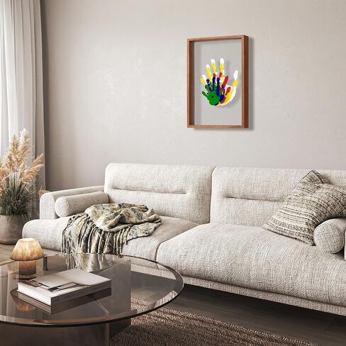Clear Family Handprint Kit - Gifts for New Parents, Family Gifts - DIY Handmade Keepsake Wooden Frame - 5 Non -Toxic Paint Included - Transparent Sheets (White) in Saudi Arabia