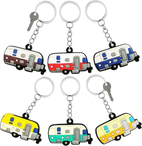 Camper Keychain Set, 2 Pack Happy RV Camping Trailers Keyring Couples Camping Gifts for Men Women Travel in Saudi Arabia