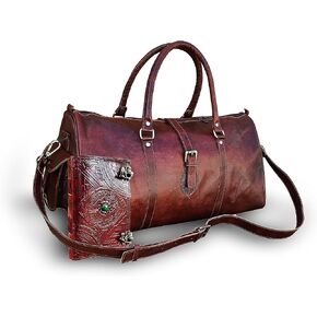 Leather Travel Duffel Bags for Men and Women Leather Overnight Weekender Vintage Leather Luggage Sports Gym Duffle