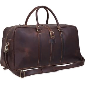Leather Duffle bag Travel Weekender Bag Carry on Overnight Bag Gym Sports Duffel bag Luggage Bag for Men and Women