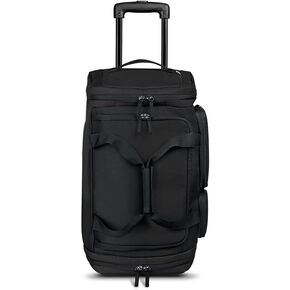 Solo New York Leroy Carry-On Wheeled Duffle Bag, 49L Capacity, Black - Made from Recycled Materials, 22 Inch