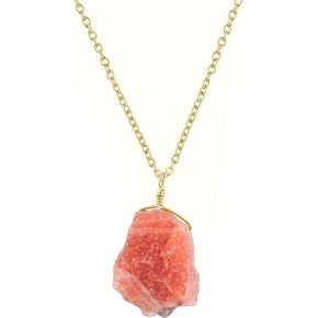 Raw Sunstone Necklace, Gold Plated Necklace, Rough Gemstone Crystal, Healing Stone, Birthstone, Layering, Girlfriend, Gift for Her, Dainty Necklace, Friendship Day