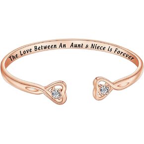 TGBJE Aunt Bracelet Niece Bracelet The Love Between an Aunt and Niece is Forever Gifts for Auntie Niece Jewelry Aunt Bangle Best Aunt Ever Gift