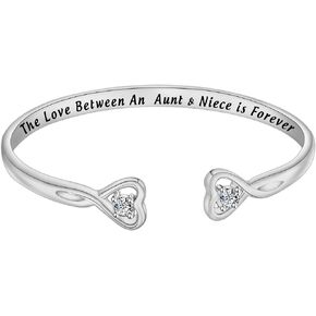 TGBJE Aunt Bracelet Niece Bracelet The Love Between an Aunt and Niece is Forever Gifts for Auntie Niece Jewelry Aunt Bangle Best Aunt Ever Gift