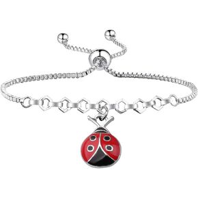 Good Luck Ladybug Adjustable Slider Bracelet Ladybug Inspirational Jewlery Ladybug Lover Gift For Women