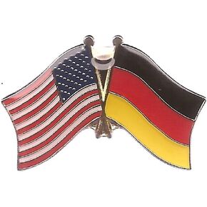 AES USA American & German Germany Country Flag Bike Hat Cap Lapel Pin