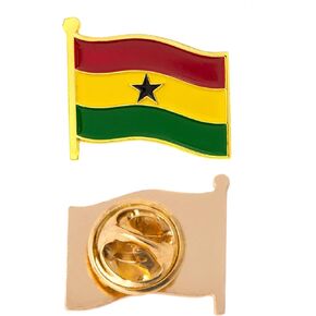 Ghana Lapel Pin Country Enamel Made of Metal Souvenir Hat Men Women Patriotic (Waving Flag Lapel Pin)