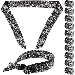 10 Pieces Ice Cool Scarf Summer Cooling Scarf Neck Wrap Headband Cooling Scarf Instant Chill Neck Scarf Soaked Tie Around Neck for Summer Outdoor Activity (Black)