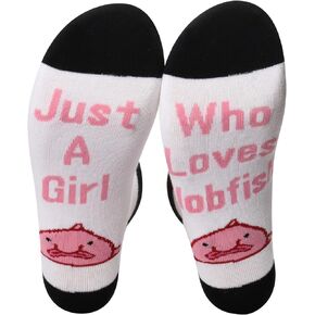 Funny Blobfish Lover Socks Blobfish Lover Gift Just a Girl Who Loves Blobfish Sea Animal Lover Gift for Women