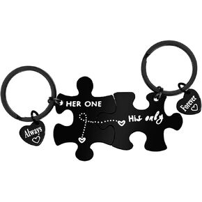 Vadaka Boyfriend Girlfriend Gift Keychain Couples Jewelry Couple Keychain Funny Couple Keyring for Him and Her Anniversary Valentine's Day Birthday Gifts for Husband Wife, His and Her Gifts