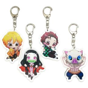 Inc. - Set of 4 Demon DS Acrylic Keychain Nezuko Kamado, Tanjirou, Zenitsu Agatsuma, Inosuke Hashibira v1