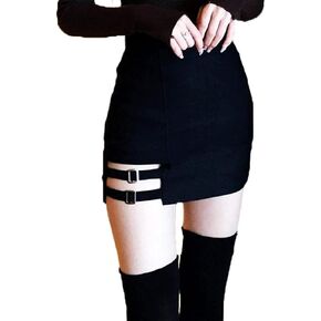 Womens Asymmetrical Skirt High Waist Gothic Dance Short Mini Bodycon Skirts