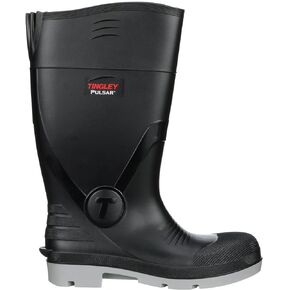 Tingley 43151 Pulsar PVC Plain Toe Knee Boot, Gray/Black