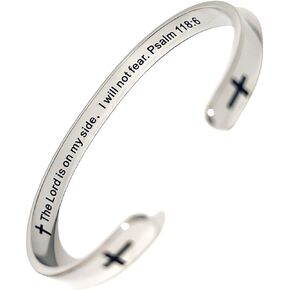 Religious prayer bracelet Christian inspirational quotes Cross Cuff bracelet Baptismal Faith Bible verses inspired cuff jewelry