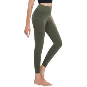 سراويل ضيقة للتمرين للسيدات، سراويل يوجا عالية الخصر مقاس 25 بوصة مع جيوب جانبية in Kuwait