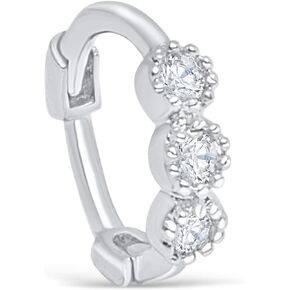14k Gold Plated Simulated Diamond Cz Moon Star Heart Flower Round Circle Ball Tragus Cartilage Clicker Hoop Ring Earring Piercing For Women16g