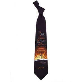 Men's Finely Crafted Inspirational Necktie - John 3:16 Ew