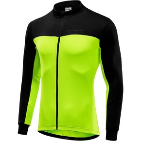 Przewalski Men's Cycling Jersey Winter Thermal Long Sleeve Fleece Cycling Jacket with 3 Rear Pockets
