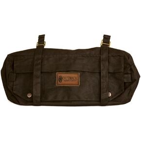 Outback Trading Unisex 2004 Waterproof Breathable Brown Oilskin Cotton Equestrian Cantle Saddle Bag for Horse Riding