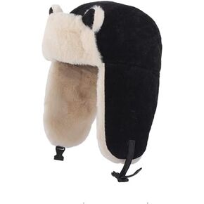 Girl Kids Trapper Hat Winter Earflap Hat Fleece Ushanka Caps with Cat Ears Cute Fur Cap for 6-10 Ski Cap