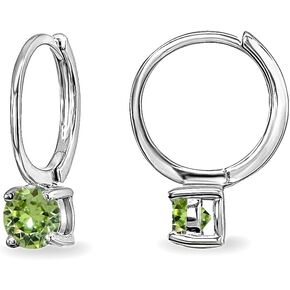 Sterling Silver 5mm European Crystal Solitaire Small Round Huggie Hoop Earrings