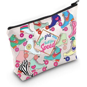 WZMPA Roller Skater Cosmetic Makeup Bag Roller Skating Lover Gifts Some Gil Are Built For Speed Zipper Pouch Bag Roller Skate Sport Gift (some girl speed)