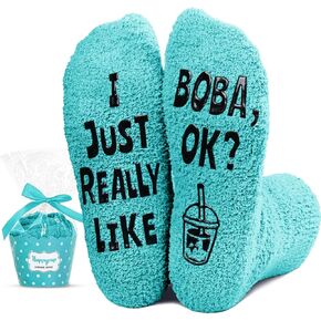 HAPPYPOP Funny Novelty Boba Socks, Boba Gifts Bubble Milk Tea Gifts for Girls Boys, Gifts for Drinkers Bubble Tea Lover Gifts in Kuwait