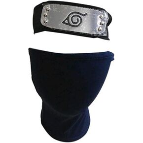 MSROLIDT Anime Ninja Headband and Ninja Blue Mask Cosplay Holiday，party Costume Accessories