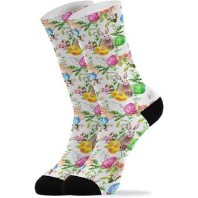 senya St. Patrick's Day Womens Crew Socks Cozy Cute Printed Lucky Clover Shamrocks Socks for Women