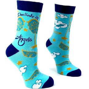 Fabdaz I Believe In Angels Women's Crew Socks