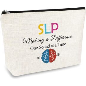 Speech Therapy Gifts Speech Therapist Gift SLP Makeup Bag Gift for Women Green Cosmetic Bag Speech Language Pathologist Appreciation Gifts Thank You Gift for Speech Therapist SLP Inspirational Gift