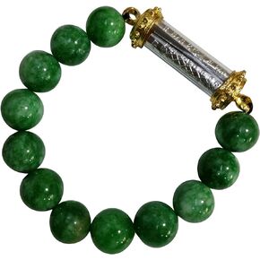 Jade Bracelet For Women Men Good Luck Ornaments Gem with Buddha Amulet Pendant Thai Takrut Three Kings.